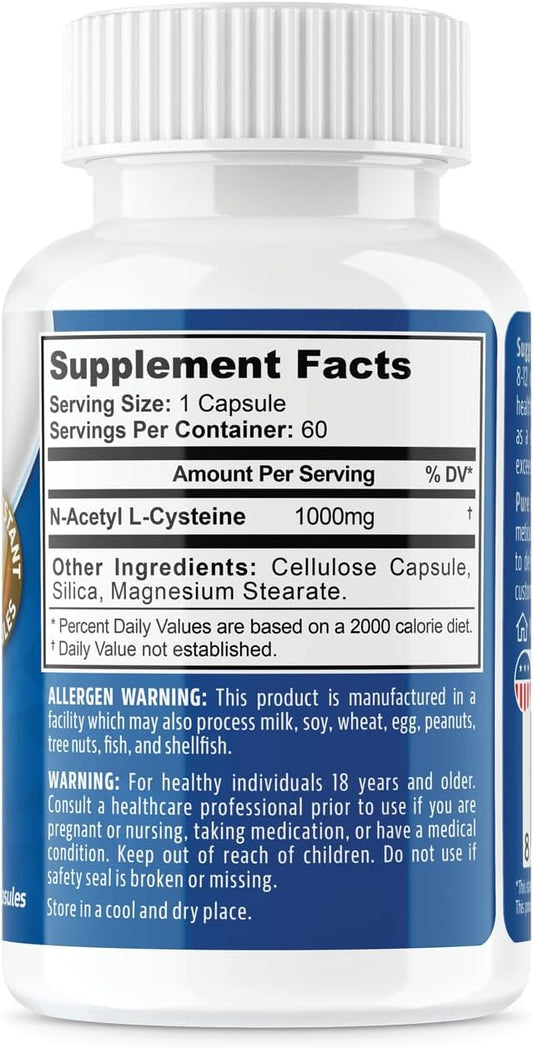 NeuropAWAY Elements N-Acetyl L-Cysteine 1000mg 60ct (60 1000mg 1000mg Capsules