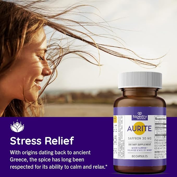 Saffron Supplement | Stress Management, Herbal 60 Count, (2 months