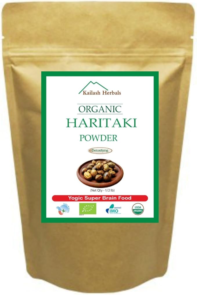 Organic Haritaki Powder USDA Certified Organic, 1/2 Pound