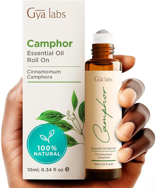 Gya Labs Camphor Essential Oil Roll On 100% Pure (0.34 Fl