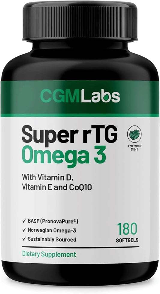 rTG Omega 3 Norwegian Fish Oil CoQ10 Dietary 2000 mg 3, 180 180 Softgels