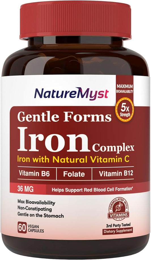 Iron Supplement, 36 mg of Elemental B6, B12, B12, folate, 60 Veggie