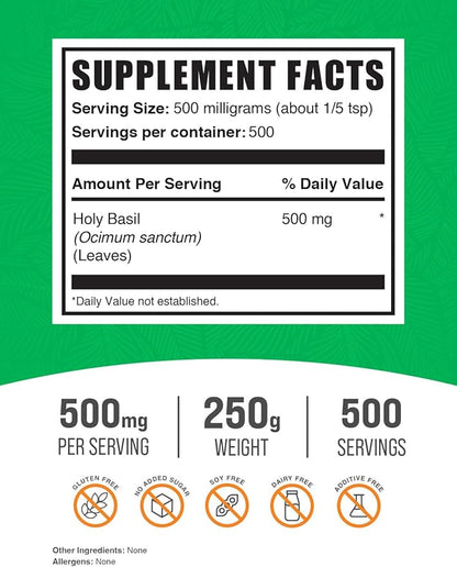 BulkSupplements.com Holy Basil Powder (250 Grams 8.8 oz)