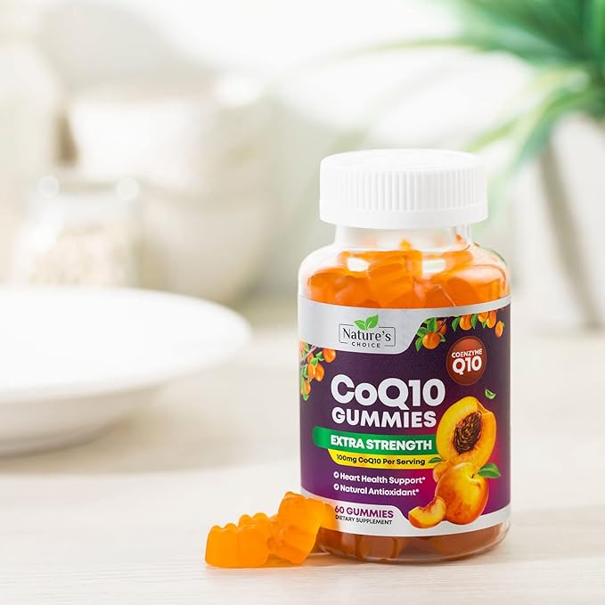 CoQ10 100mg Gummies 3X Better Q10 Vitamins, 10 Supplements, 60 CoQ10 CoQ10 Gummies