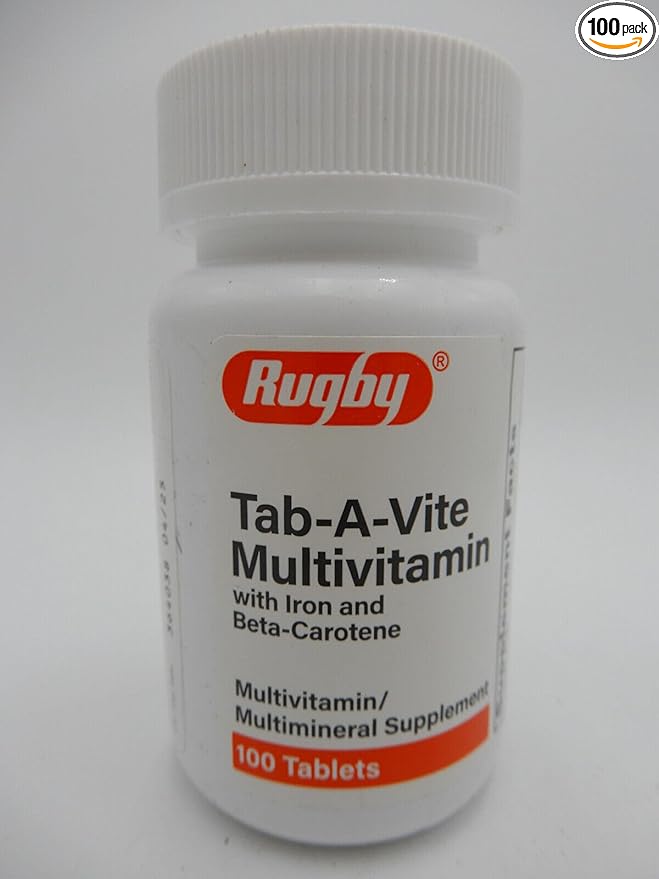 Rugby Tab-A-Vite Multivitamin with Iron and 100 Tablets
