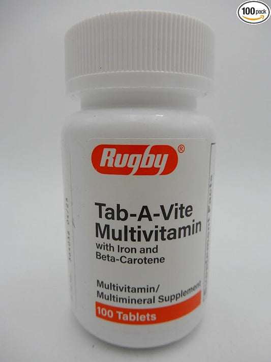 Rugby Tab-A-Vite Multivitamin with Iron and 100 Tablets