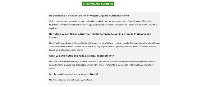 Orgain Organic Nutritional Vegan Protein Shake, 16g Plant 21 Vitamins 11 Fl 12)