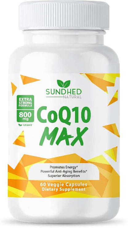 CoQ10 Powerful Antioxidant Supplement 800mg, 60 60 Capsules, 1-month supply Q10 Vitamins