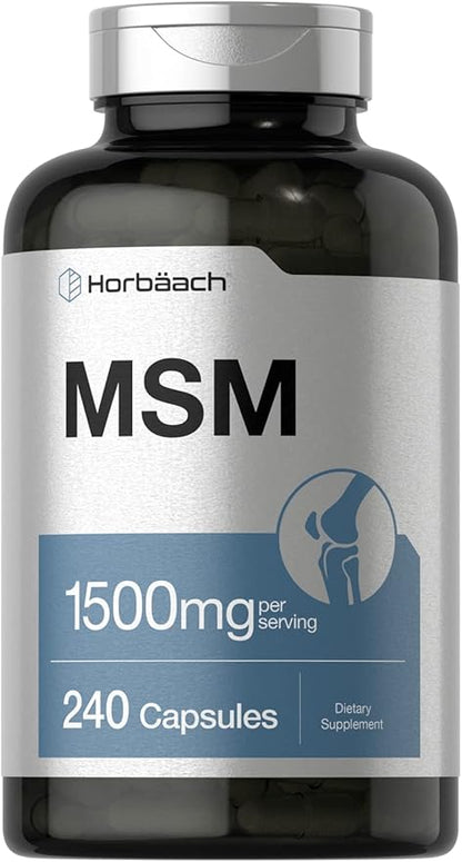 Horbäach MSM Supplement Capsules 1500mg | 240 Count