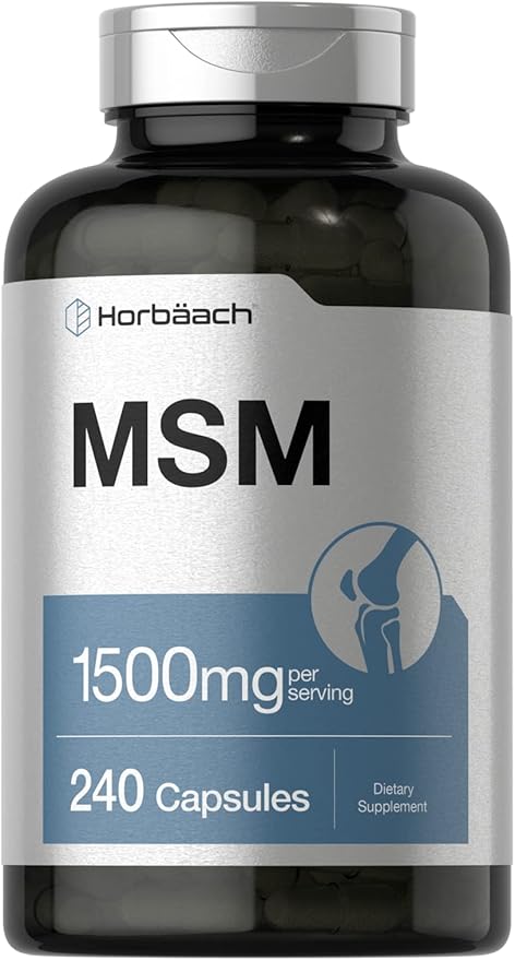 Horbäach MSM Supplement Capsules 1500mg | 240 Count