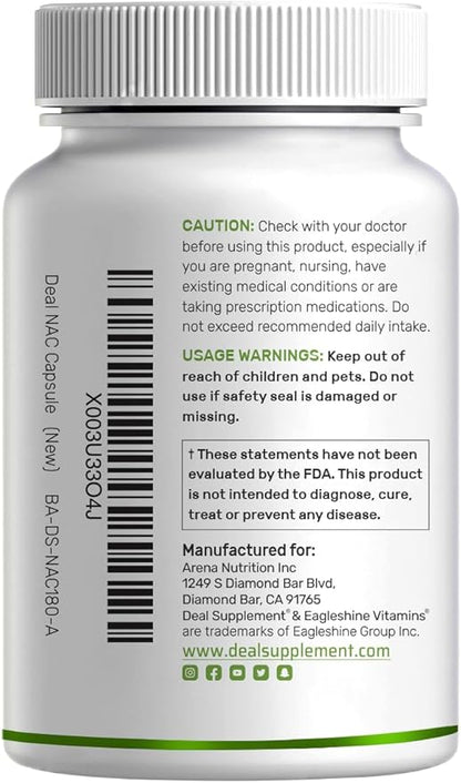 NAC Supplement (N-Acetyl Cysteine) 1,000*mg Per 240*Capsules –