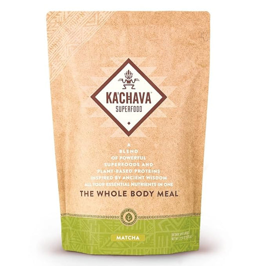 Ka’Chava All-In-One Nutrition Shake Blend, Matcha, 85+ Superfoods, 26 Vitamins 25g Plant-Based 2lb