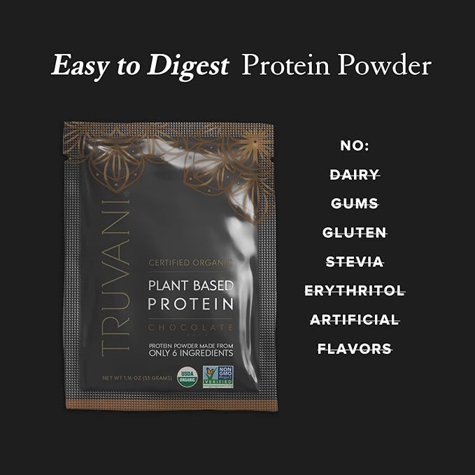 Truvani Vegan Pea Protein Powder 20g Organic 1 Serving