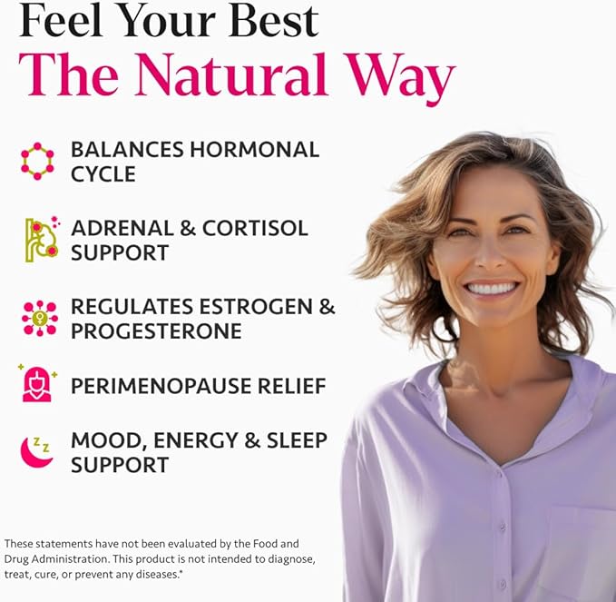 Ayurvedic Hormone Balance for Women | Cortisol Manager | Regulates Estrogen | Ashwagandha, Rhodiola, & Shatavari | Mood, Energy, & Sleep Support | Stress Relief | Made in USA | 60 Ct. - OSH Wellness