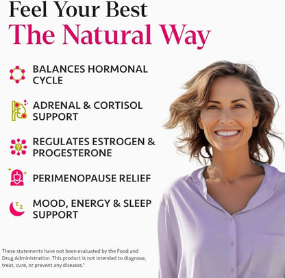 Ayurvedic Hormone Balance for Women | Cortisol Manager | Regulates Estrogen | Ashwagandha, Rhodiola, & Shatavari | Mood, Energy, & Sleep Support | Stress Relief | Made in USA | 60 Ct. - OSH Wellness