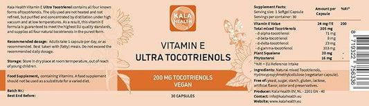Kala Health Ultra Tocotrienol 200mg Vitamin 4 tocotrienols