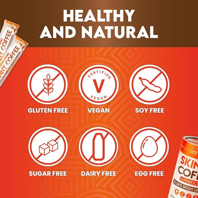 Skinny Coffee Super Boost Weight Loss Coffee, Belly Fat Burner for Women & Men, Sugar-Free, Keto, Vegan, Reduces Bloating, Supports Energy & Metabolism, Appetite Suppressant for Weight Loss (30 Packs)