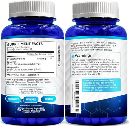 We Like Vitamins Diosmin Hesperidin 1000mg 180 Capsules 90 Day