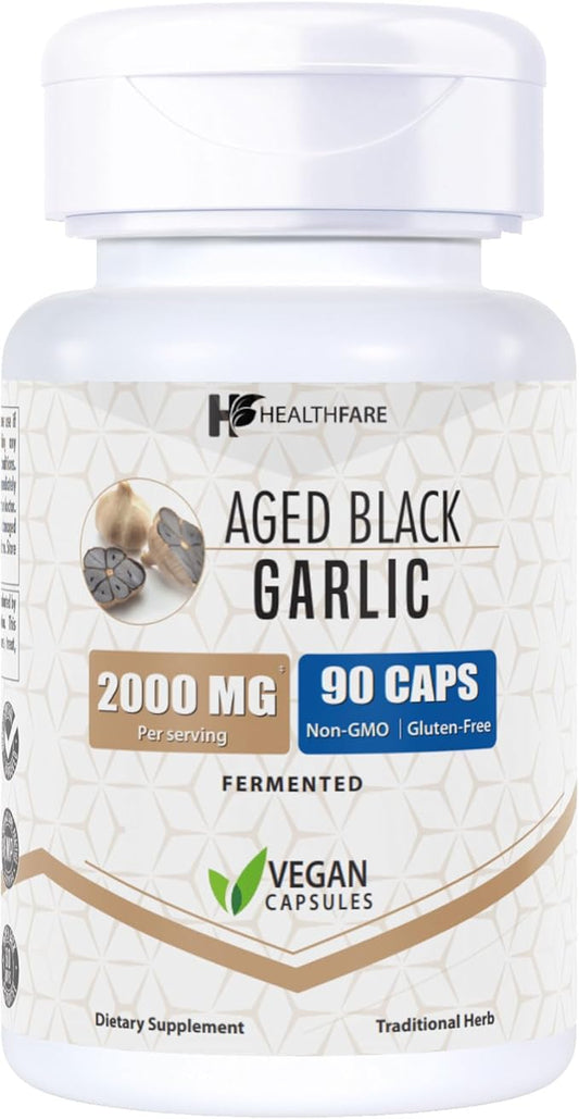 Fermented Black Garlic Extract Dietary Supplement 2000mg 90 Caps