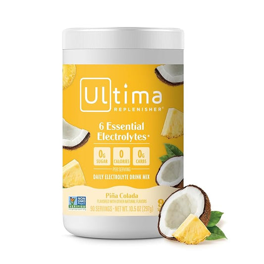 Ultima Replenisher Mocktini Electrolyte Powder Drink Mix – Piña Colada, 90 Servings – Hydration Powder with 6 Electrolytes and Trace Minerals – Keto Friendly, Non-GMO and Sugar-Free