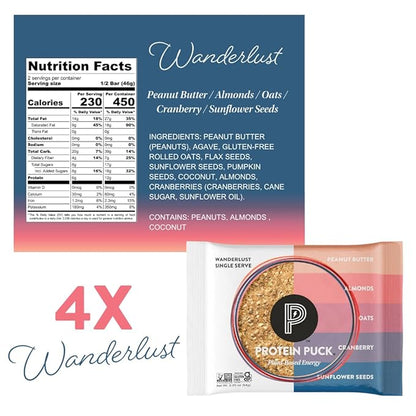 Protein Puck Plant Based Bars 13-17 grams 16 Count (1 Pack)