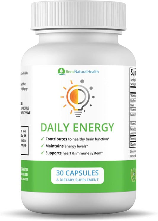 Vitamin B Complex Energy Supplements - Daily TMG Supplements with B Complex Multivitamin for Energy Memory Booster and Mood Support Herbal Vitamins - B Complex Vitamins for Women (6 Month Supply)