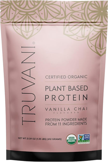 Truvani Vegan Pea Protein Powder 20g Organic 20 Servings