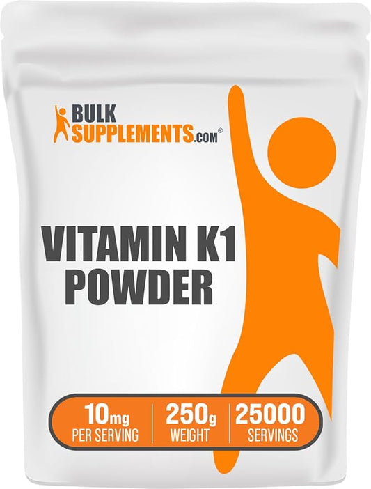 BulkSupplements.com Vitamin K1 (1%) Powder - Vitamin K1 100 mcg - Vitamin K Supplement - Dry Vitamin K - Vitamin K Supplements - Vitamin K1 for Dogs (250 Grams - 8.8 oz)