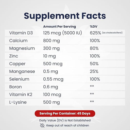 Stronger Bones Vitamins and Supplement Advanced D3, Calcium, K2 MK7, MK7, and
