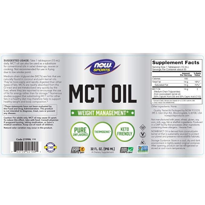 Now Foods MCT Oil, 32 Ounce (Pack Of 2) (packaging may vary)