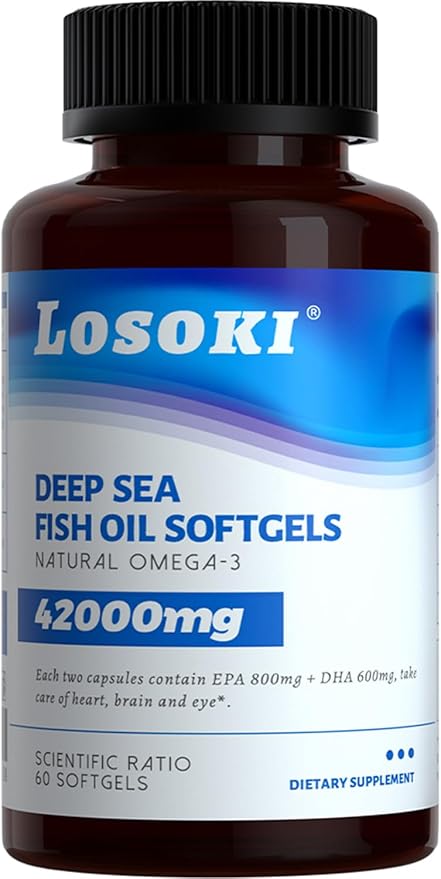 Deep Sea Fish Oil 1000 mg Omega-3 Fatty 60 ct