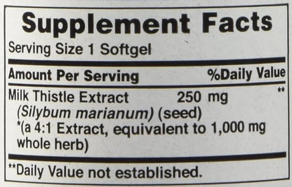 Puritan's Pride Milk Thistle 4:1 Extract 1000 mg 4:1 Extract 1000 mg 90 Count 2)