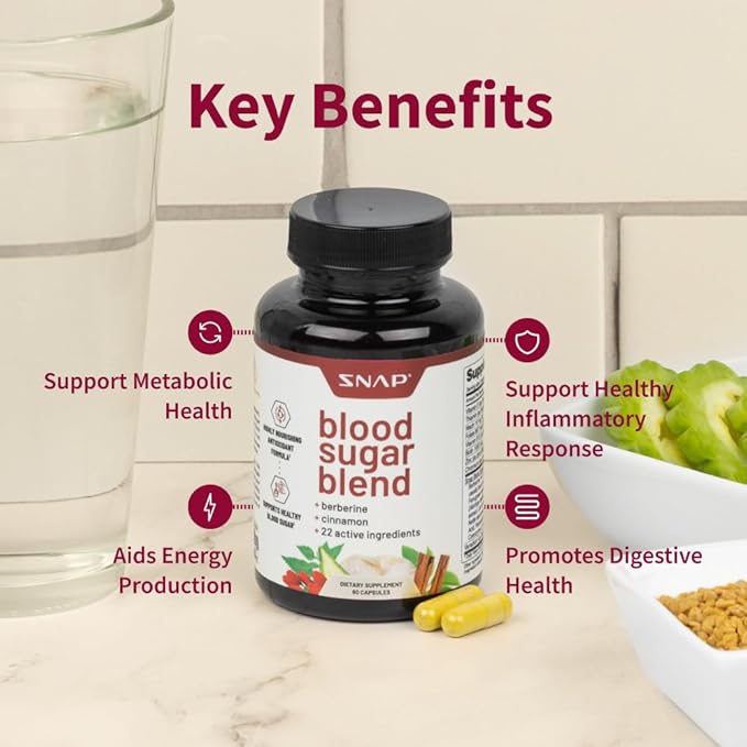 Snap Supplements Blood Sugar Blend - Support Healthy Blood Sugar, 60 Count