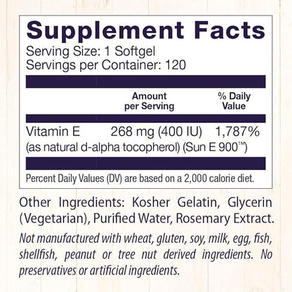 Healthy Origins Vitamin E, 400 IU 900) - 120 Softgels