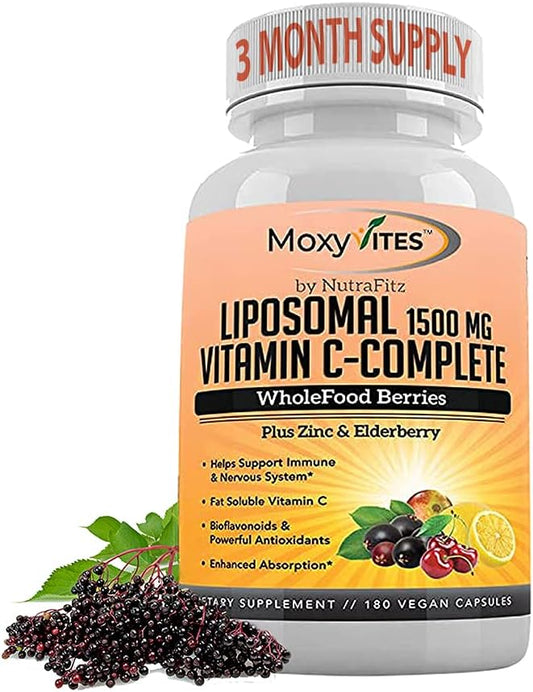 Liposomal Vitamin C with Zinc Capsules Support,1500mg/Serving 3 3 Month