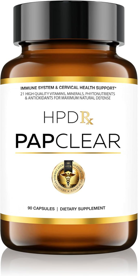 PAPCLEAR Physician Formulated | All Natural Immune Support Supplement | Advanced Powerful Immunity Booster | 21 Vitamins & Nutrients with Organic Shiitake Mushroom & Lycopene | 90 Capsules | Pack of 1