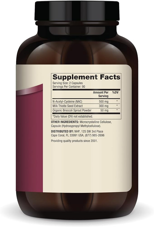 Dr. Mercola NAC with Milk Thistle, 90 Servings (180 Capsules), 500 mg