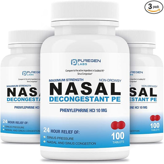Puregen Labs Nasal Decongestant PE 3 Pack 300 Tablets 10 mg