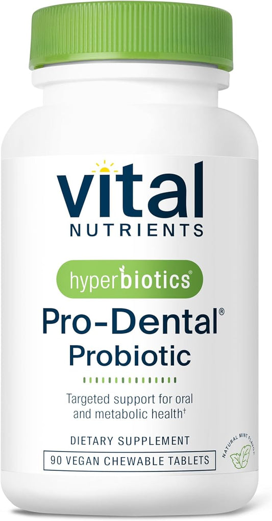 Hyperbiotics Vital Nutrients Pro Dental Probiotic | Clinically Studied BLIS K12 and M18 | Oral Probiotics for Bad Breath Treatment for Adults | Oral Health for Teeth and Gums | 90 Mint Tablets