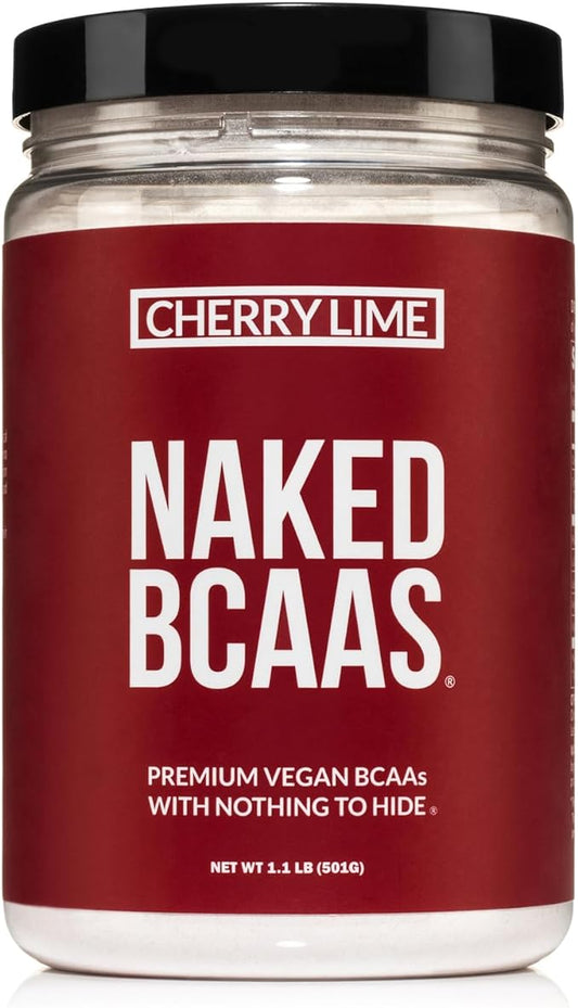 Cherry Lime Naked BCAAs Amino Acids Powder, 100% Pure 2:1:1 Formula, Vegan Branched Chain Amino Acids, Instantized All Natural BCAA Powder Supplement - 501 Grams, 34 Servings