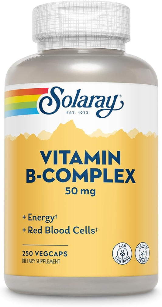 SOLARAY Vitamin B Complex 50mg B12, B6 B6 and 250 VegCaps
