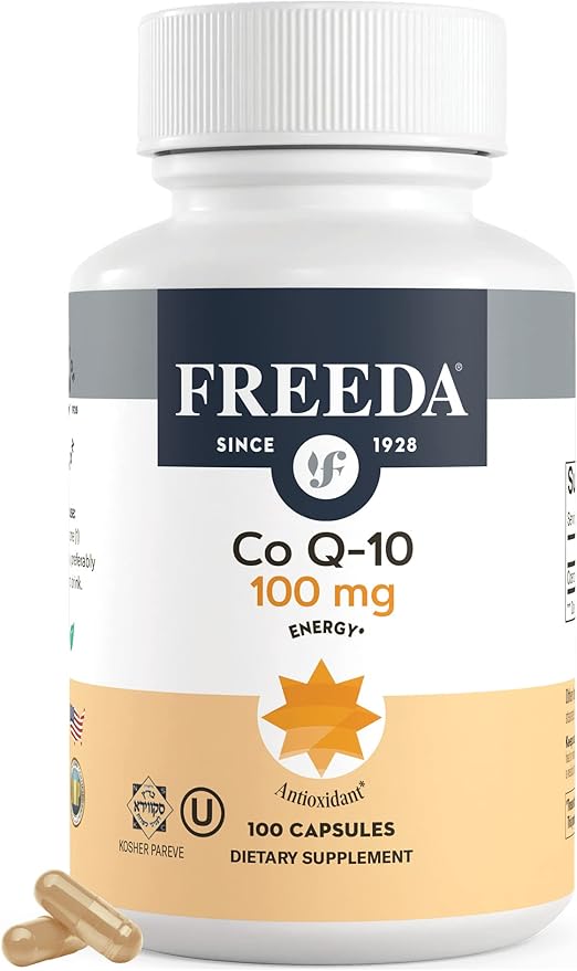 Freeda CoQ10 100mg 10 100mg 100mg - 10 Supplement Q10 Supplement Q-10 CQ10 CQ10 Heart CoQ10 Capsules (100Ct)