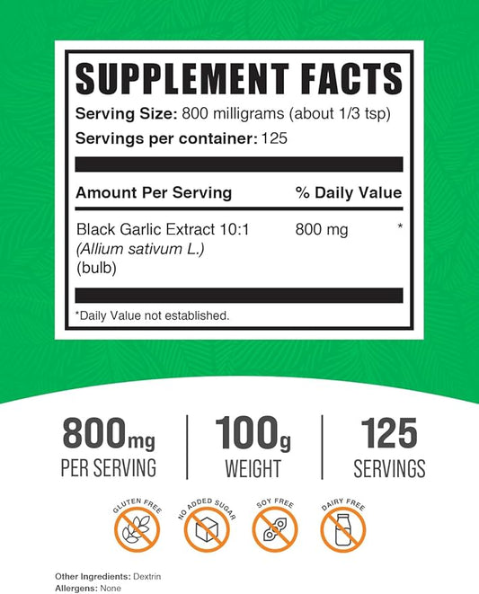 BulkSupplements.com Black Garlic Extract Powder 800mg per 100g (3.5 (3.5 oz) 1)
