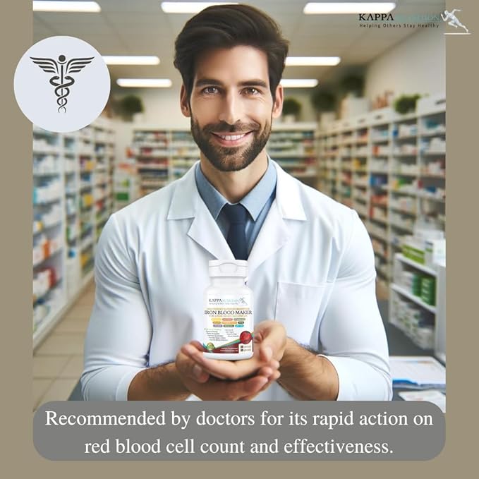 (90 Capsules), Iron 26mg, Vitamin C 150mg, Folate 667mcg DFE, B12, Beetroot, 9 in 1 Advanced