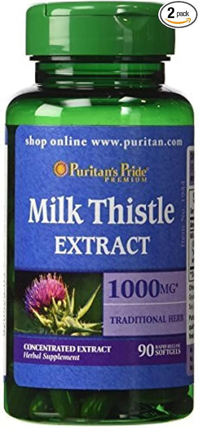 Puritan's Pride Milk Thistle 4:1 Extract 1000 mg 4:1 Extract 1000 mg 90 Count 2)