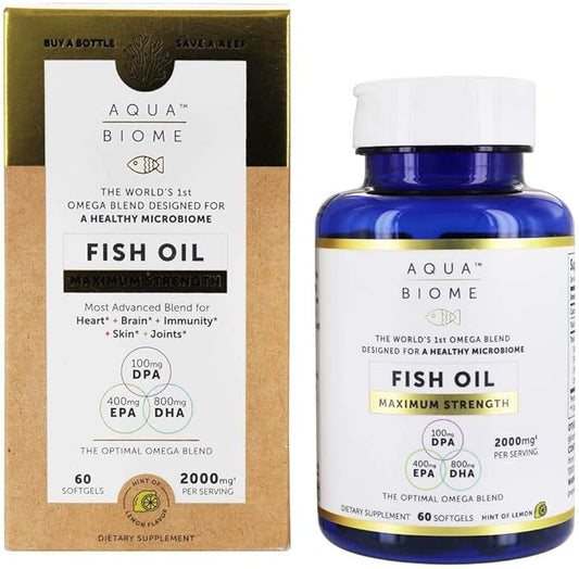 Enzymedica Aqua Biome, Omega-3, Maximum Strength, 1,000 mg, 60 Softgels