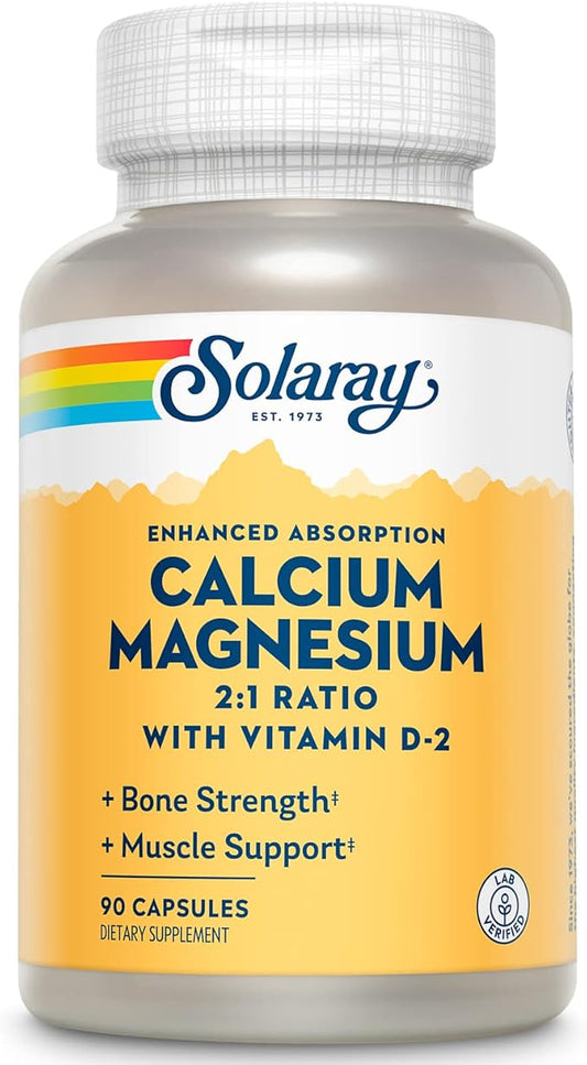 Solaray Calcium & Magnesium w/ D2 2:1, Capsule 90ct