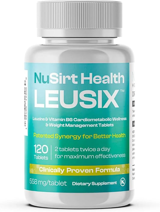 LEUSIX Weight Management Supplement – Patented Leucine + Vitamin B6 Formula – Supports Metabolism, Fat Utilization & Lean Muscle – 120 Tablets (1-Month Supply)