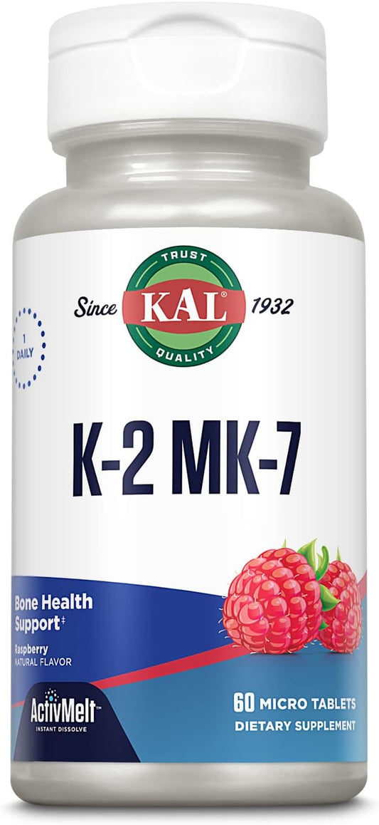 KAL Vitamin K2 MK7 ActivMelt 100 K2 MK7, MK7, Bone 60 Servings, 60 Micro