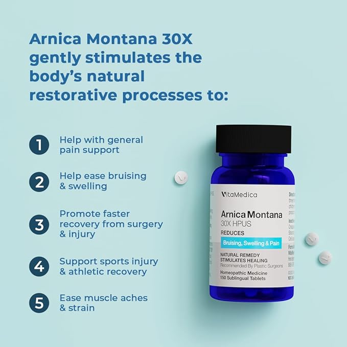 VitaMedica Arnica Montana 30X Homeopathic Tablets 3 Pack 150 Servings